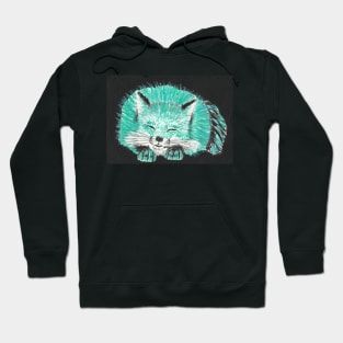 Happy fox acrylic painting Hoodie